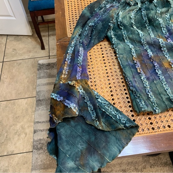 Women’s boho, bohemian crop top shirt blouse with open sleeves. - Picture 6 of 11